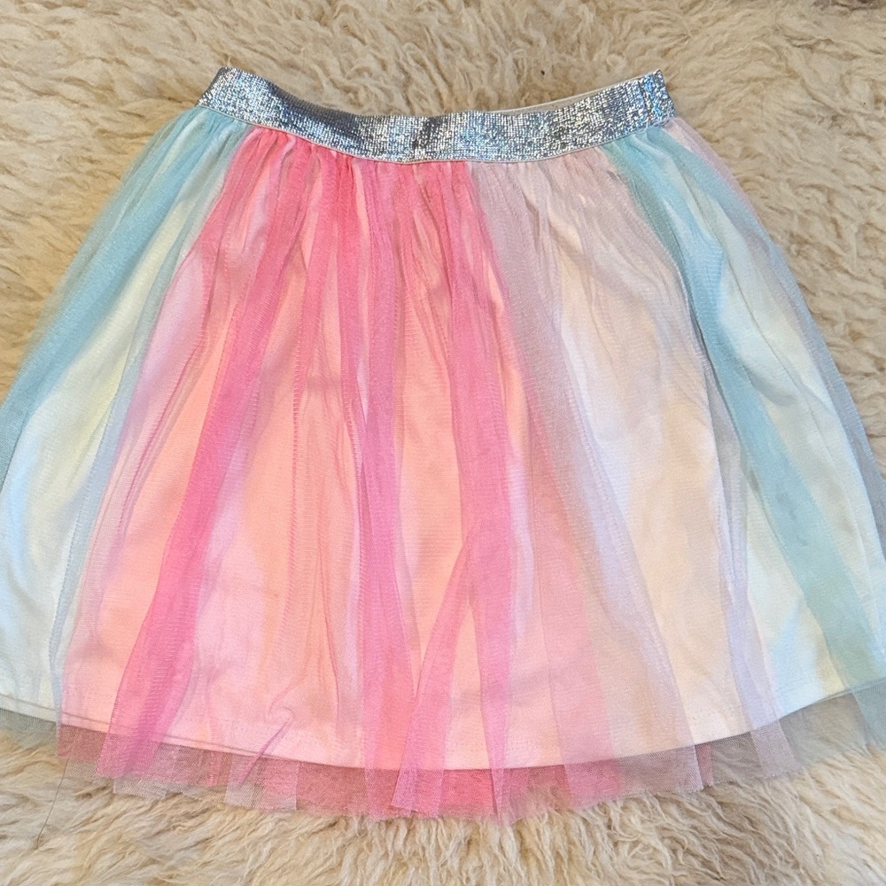 Pastel Tulle Skirt with Silver Waistband 🦄